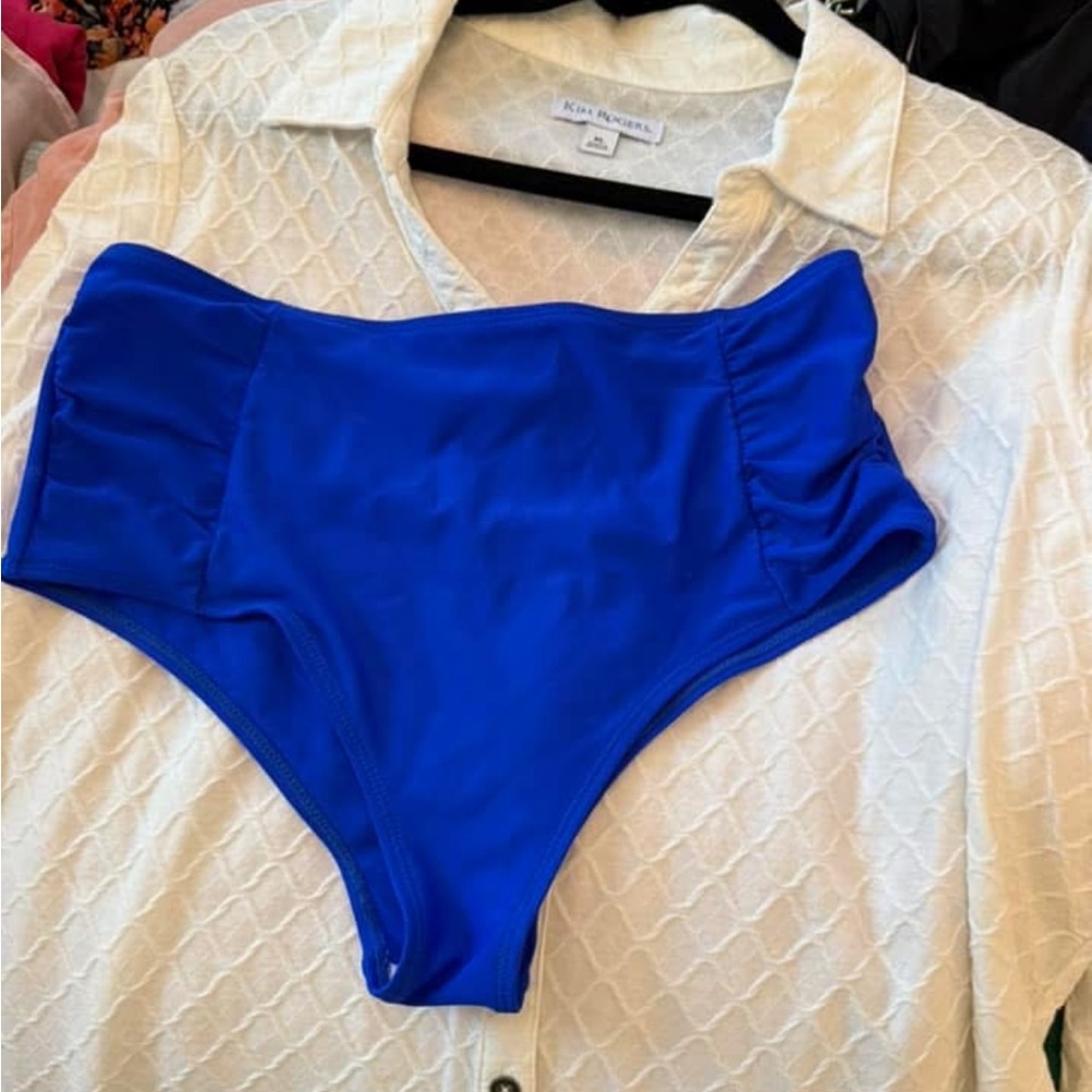 Vibrant Blue High-Waisted Bikini Bottom